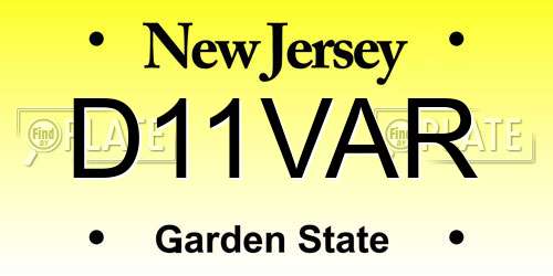 D11VAR New Jersey License Plate