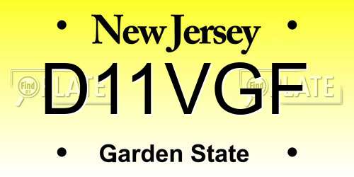 D11VGF New Jersey License Plate
