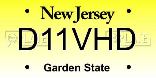 D11VHD New Jersey License Plate
