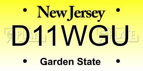 D11WGU New Jersey License Plate