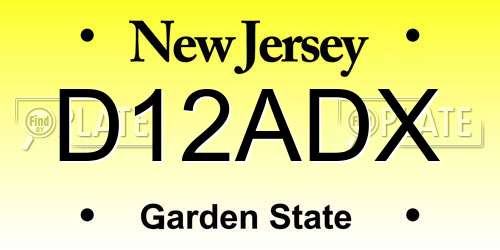 D12ADX New Jersey License Plate