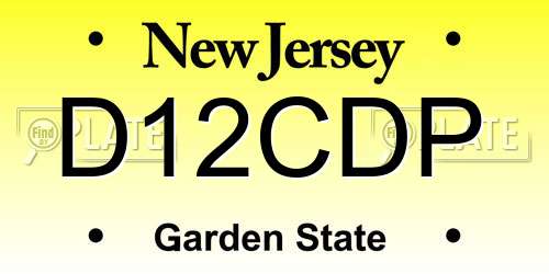 D12CDP New Jersey License Plate