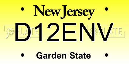 D12ENV New Jersey License Plate