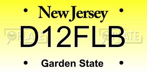 D12FLB New Jersey License Plate