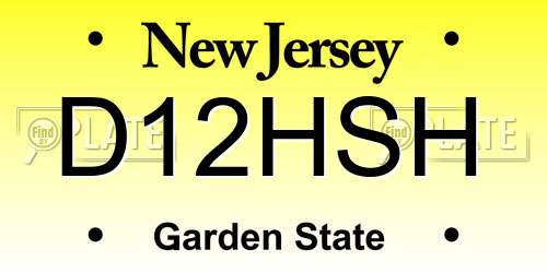 D12HSH New Jersey License Plate