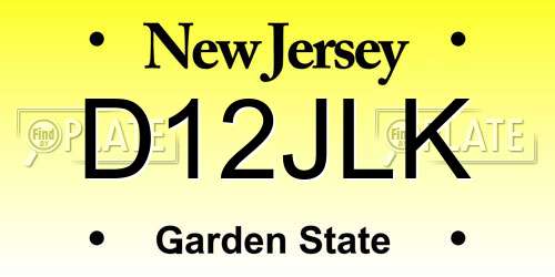 D12JLK New Jersey License Plate