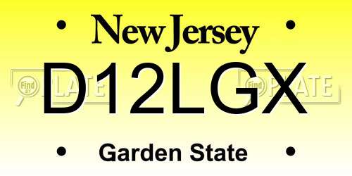 D12LGX New Jersey License Plate