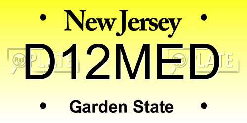 D12MED New Jersey License Plate