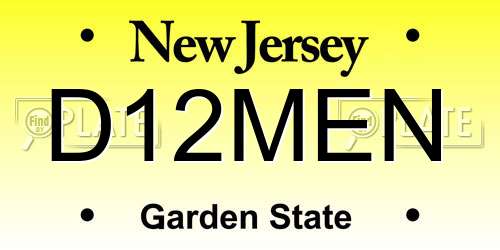D12MEN New Jersey License Plate