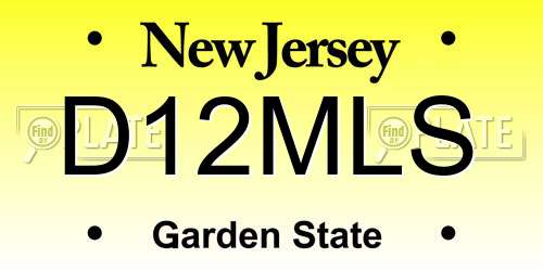 D12MLS New Jersey License Plate