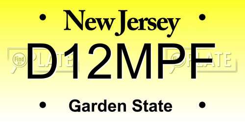 D12MPF New Jersey License Plate