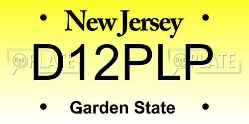 D12PLP New Jersey License Plate