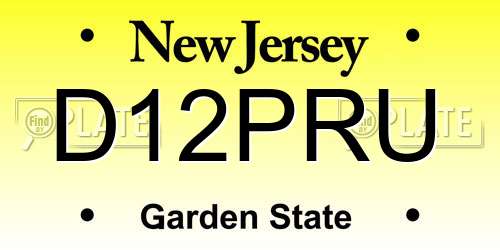 D12PRU New Jersey License Plate