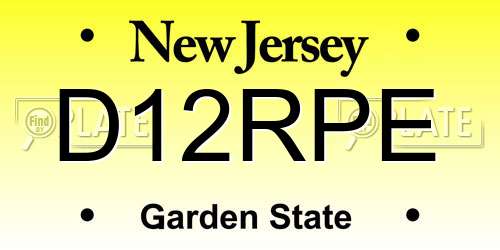 D12RPE New Jersey License Plate