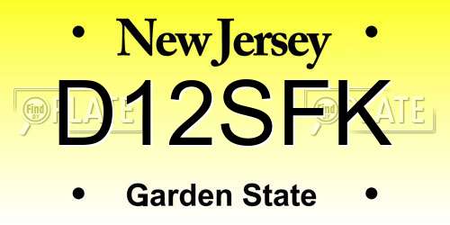 D12SFK New Jersey License Plate