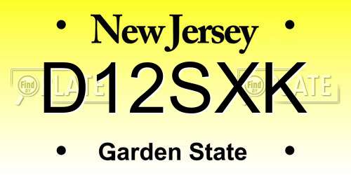 D12SXK New Jersey License Plate
