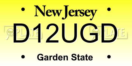 D12UGD New Jersey License Plate