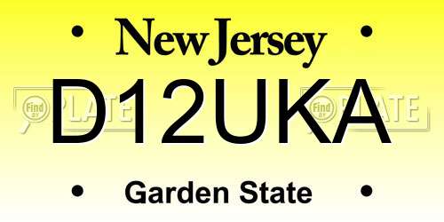 D12UKA New Jersey License Plate