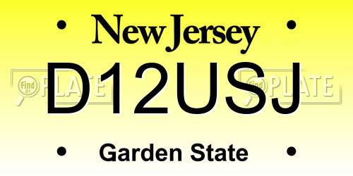 D12USJ New Jersey License Plate