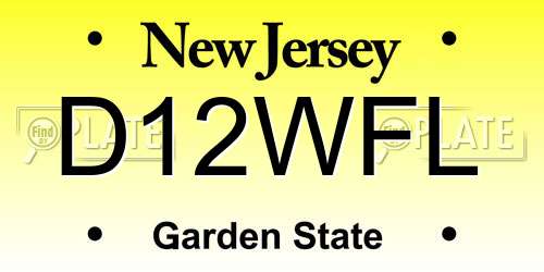 D12WFL New Jersey License Plate