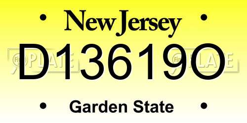 D13619O New Jersey License Plate