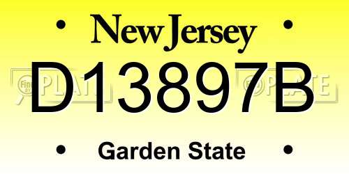 D13897B New Jersey License Plate