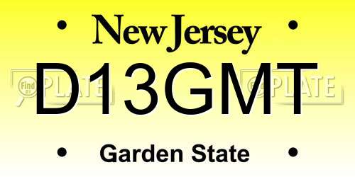 D13GMT New Jersey License Plate