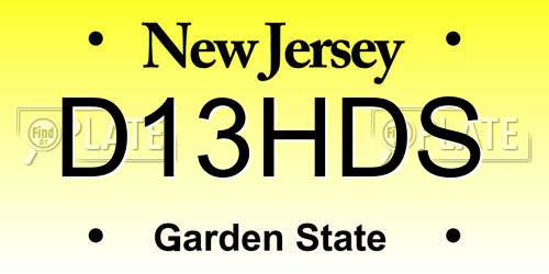 D13HDS New Jersey License Plate