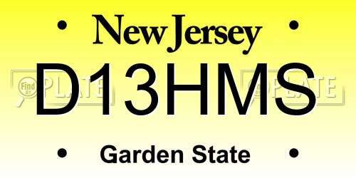 D13HMS New Jersey License Plate