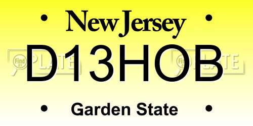 D13HOB New Jersey License Plate
