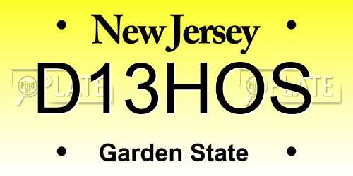 D13HOS New Jersey License Plate