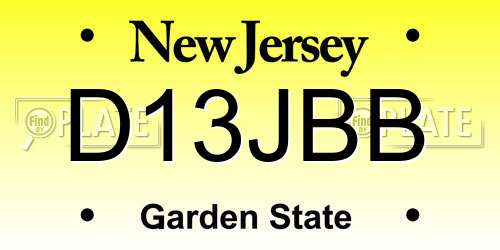D13JBB New Jersey License Plate