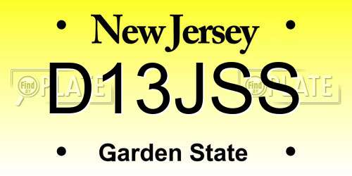 D13JSS New Jersey License Plate