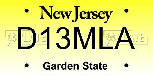 D13MLA New Jersey License Plate
