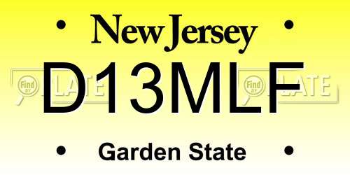 D13MLF New Jersey License Plate