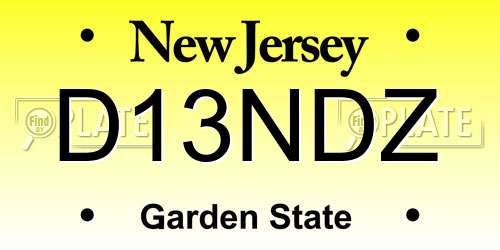 D13NDZ New Jersey License Plate