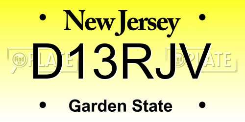 D13RJV New Jersey License Plate