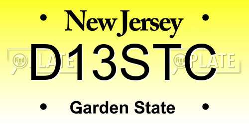 D13STC New Jersey License Plate