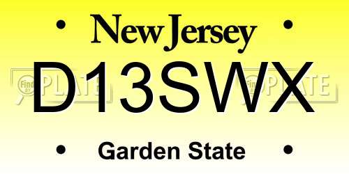 D13SWX New Jersey License Plate