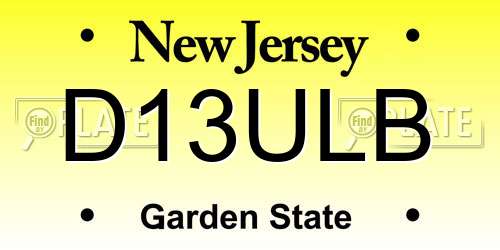 D13ULB New Jersey License Plate
