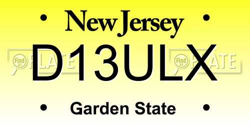 D13ULX New Jersey License Plate