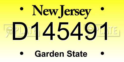 D145491 New Jersey License Plate
