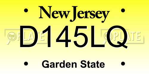 D145LQ New Jersey License Plate