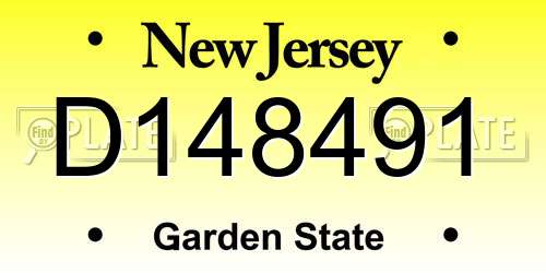 D148491 New Jersey License Plate