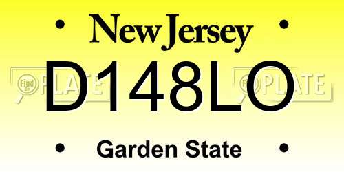 D148LO New Jersey License Plate