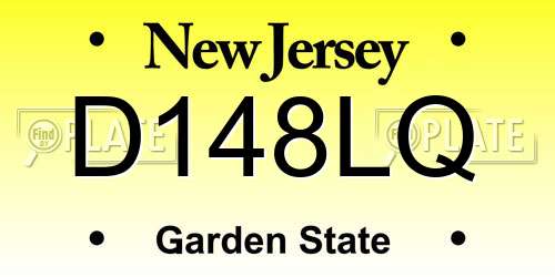 D148LQ New Jersey License Plate