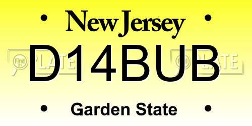D14BUB New Jersey License Plate