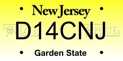D14CNJ New Jersey License Plate