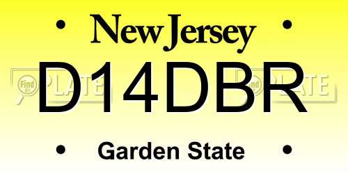 D14DBR New Jersey License Plate
