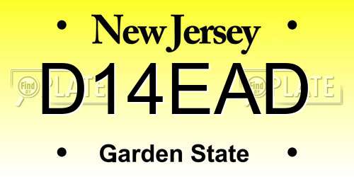 D14EAD New Jersey License Plate